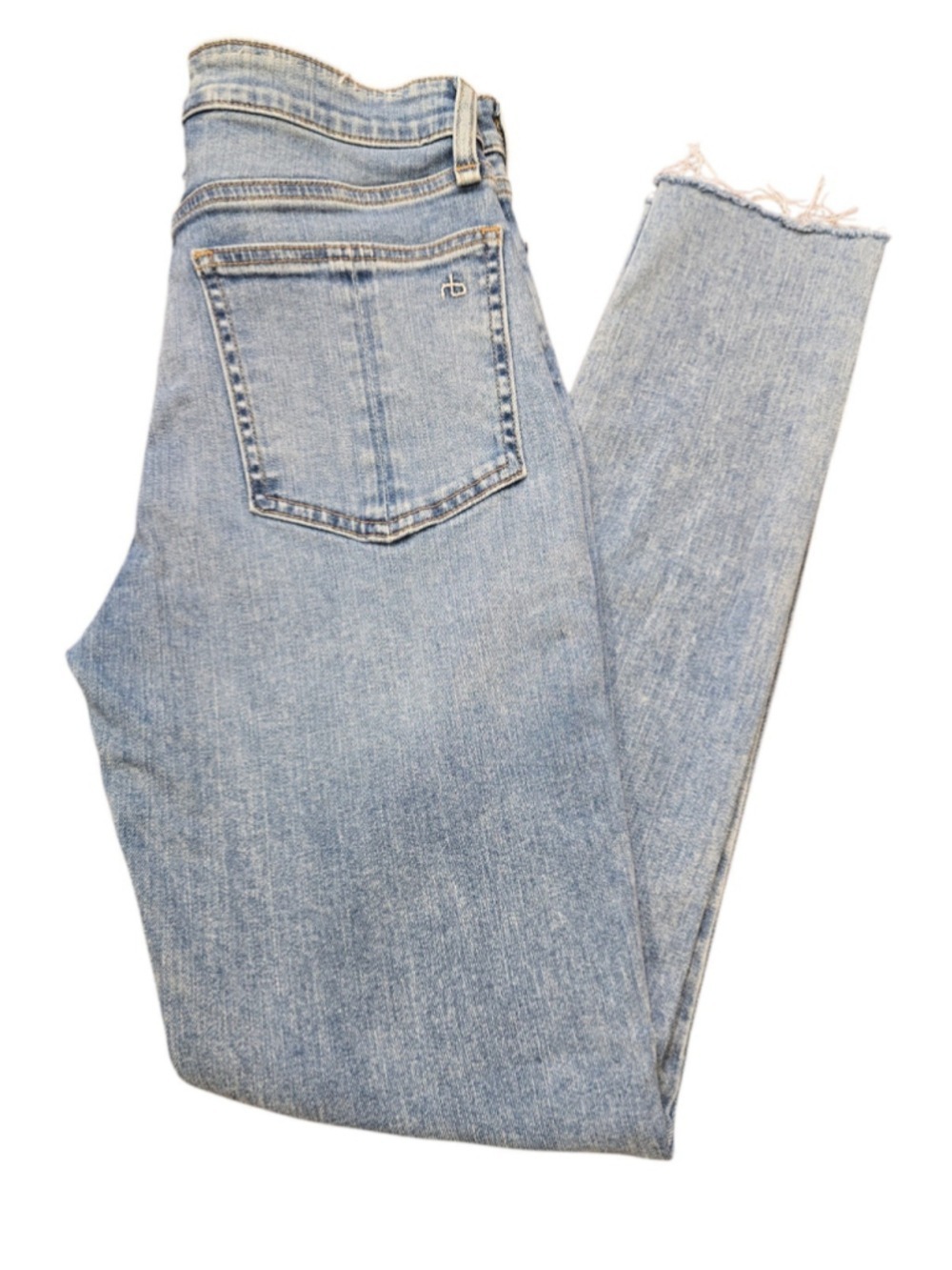Rag & Bone Jeans Womens 25 Blue Denim Nina High Rise Ankle Skinny Distressed